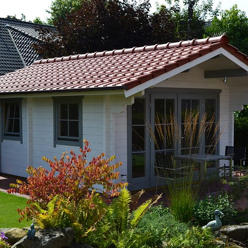 Gartenhaus mit Abstellraum aus 70mm Blockbohlen in Langenberg