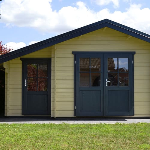 Gartenhaus mit Abstellraum aus 45 mm Blockbohlen in Oelde