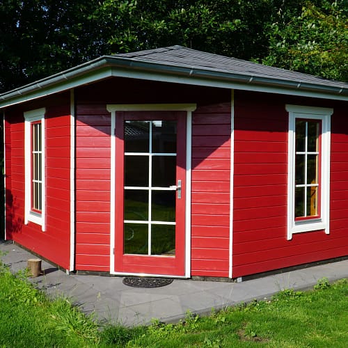 Gartenhaus aus 45mm Blockbohlen in Bielefeld
