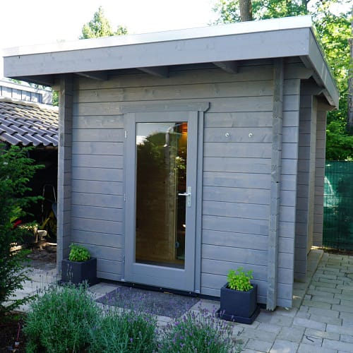 Gartensauna aus 70mm Blockbohlen in Lippstadt