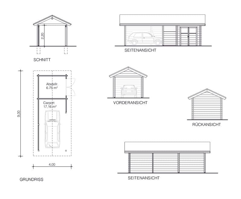 SD Carport m Blockb Abstell
